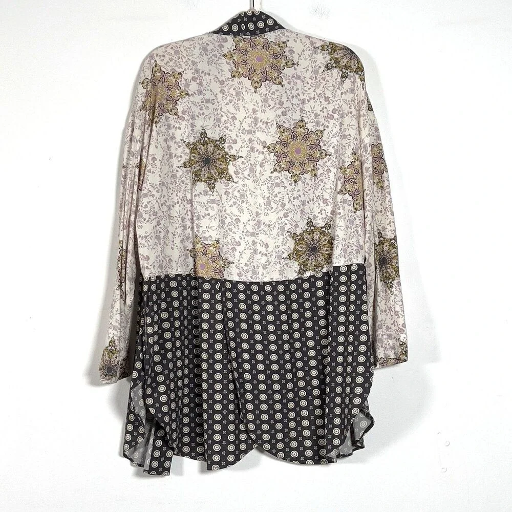 Free People Forget Me Not Kimono Cardigan‎ Sz XS Multicolor 3/4 Sleeves